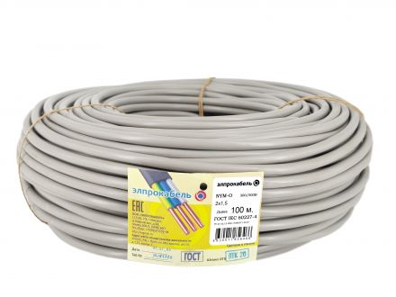Кабель силовой NYM-O 2х1.5 ТРТС