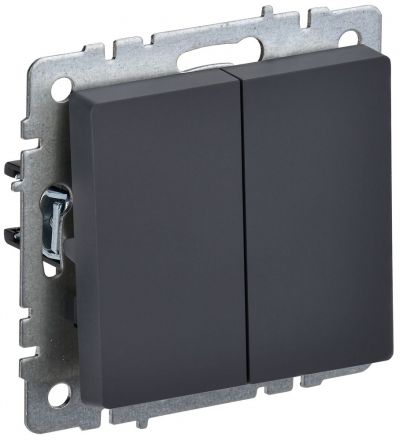 BRITE Выключатель 2-клавишный 10А ВС10-2-0-БрГ графит