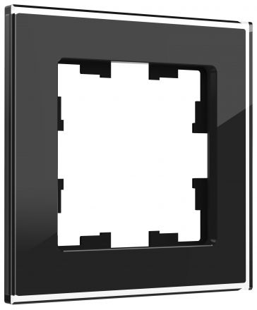 BRITE Рамка 1 -местная РУ-1-2-БрЧ стекло черный