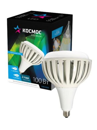 Лампа светодиодная LED 100Вт 220В E40 D186х228 6500К дневной 9200 Лм Космос
